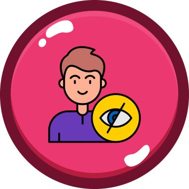 Elinde bir bardak su ve gözü olan bir adamın çizgi film karakterinin vektör çizimi.