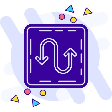 Eğilim biçimi izole edilmiş arkaplanda yön ok simgesi