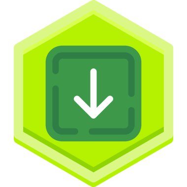 Yeşil ve kırmızı indirme simgesinin vektör illüstrasyonu