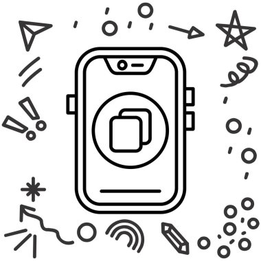 cep telefonu simgesi vektörü, dış hat biçimi