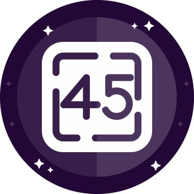 45 dakikalık yuvarlak simge düğmesi