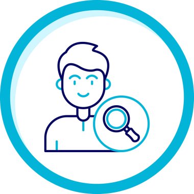 İnsanların vektör illüstrasyonu ve teknoloji simgesi