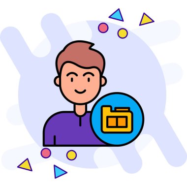 Zarf ve kart vektör illüstrasyon tasarımına sahip iş adamı