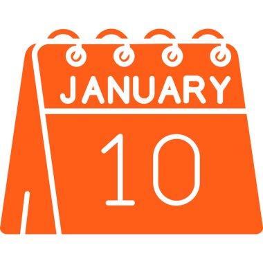 10 Ocak - gün simgesi, vektör