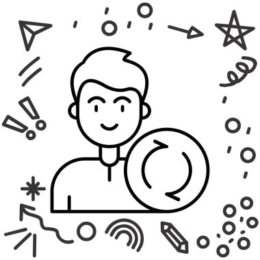 Man avatar simgesi vektör illüstrasyonu