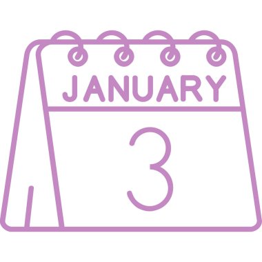 Ocak takvimi simge tasarımı vektör illüstrasyonu