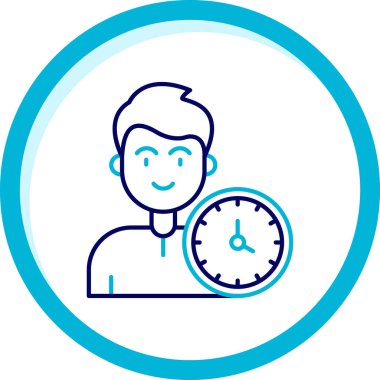 Zaman yönetimi çizgi simgesi.