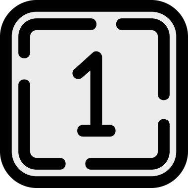 Doldurulmuş dış hat biçiminde bir numaralı vektör simgesi