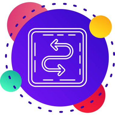 mavi arkaplanda renk çizgisi işareti ve harita işaretleyici simgesi izole edildi. Haritadaki yön sembolü. GPS işareti. Çember beyaz düğme. vektör illüstrasyonu