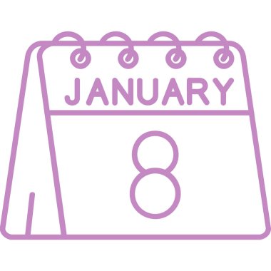 8 Ocak takvim ikonu vektör illüstrasyon tasarımı