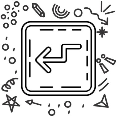 ok yönü simgesi ana hat biçiminde