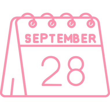 25 Eylül 'de. Pembe arkaplanda tarih olan bir takvim. Gündüz vakti. Takvim. Takvim seti. tatil