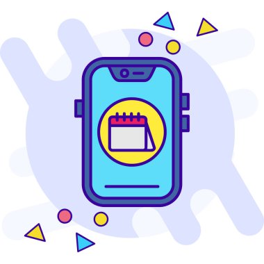 Takvim vektör illüstrasyon tasarımlı akıllı telefon