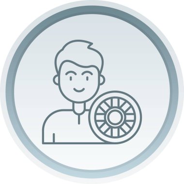 araba tekerleği düz daire vektör simgesi dekoru