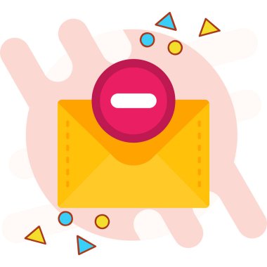 İçinde harf simgesi olan zarf. düz biçim tasarımı