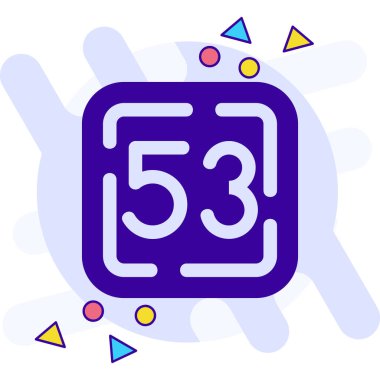 Renk çizgisi 54 saat simgesi beyaz arkaplanda izole edildi. İş günü. 77. gün. 4 saat. Tam bir ikon. gradyan rastgele dinamik şekiller