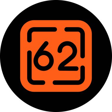 7 numaralı vektör simgesi. biçim düz sembol, turuncu renk, yuvarlak açılar, beyaz arkaplan.