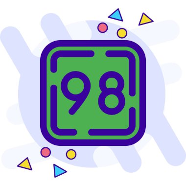 898 simge vektörü. 9 numaralı tabela. kontur sembolü çizimi