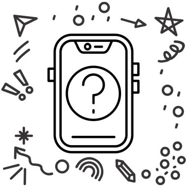 akıllı telefon soru işareti simgesi, konsept ve İnternet vektörü