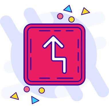 Şehrin ana hatlarını dolduran yön bulma simgesi beyaz arkaplanda izole edildi. seyahat konsepti işareti. Navigasyon sembolü. Sokak ya da yön tabelası. vektör.