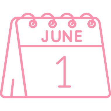 Takvim Haziran simgesi vektör illüstrasyonu