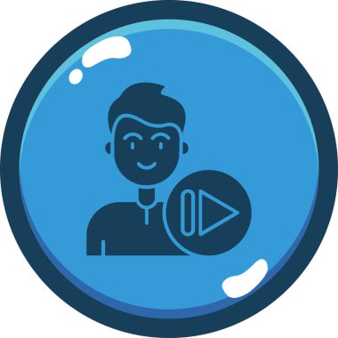 Elinde mikrofon ve konuşma balonu olan bir adam.