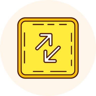 Sikke vektör renk çizgisi simgesi