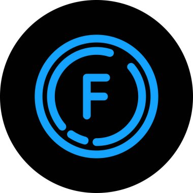 f vektör glyph düz simge tasarımı