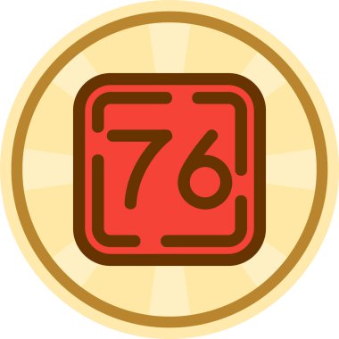 Şanslı sikke vektör simgesi. Web ve mobil tasarım için düz vektör çizimi.