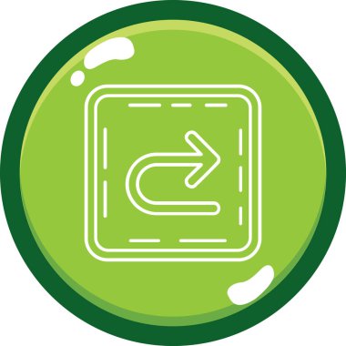 Bir dairenin yeşil ve mavi ikonunun vektör çizimi