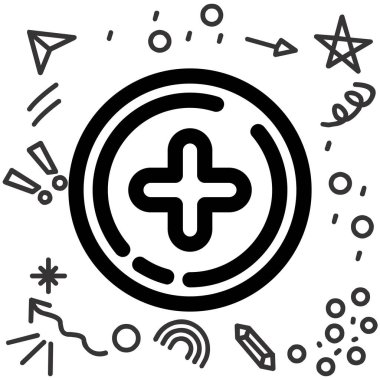 Harita işaretleyicili bir pusulanın vektör simgesi