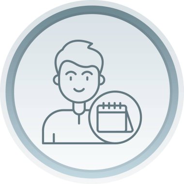 Pano vektör çizgisi simgesi, vektörü, illüstrasyonu olan adam