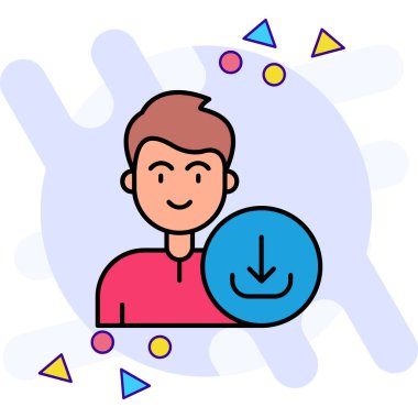 Yüzü olan mutlu bir adam simgesinin vektör çizimi