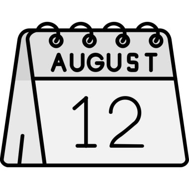 Takvim August Glyph simgesi