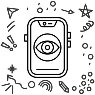 Akıllı telefon simgesi. Web için aygıt vektör simgelerinin özet çizimi