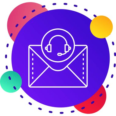 Renk çizgisi zarfında beyaz arkaplanda izole edilmiş bir mesaj var. Değişken rastgele dinamik şekiller. vektör illüstrasyonu