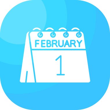 Şubat 'ın 10' uncu takvimi tek düz renk ikonu tasarım illüstrasyonunda