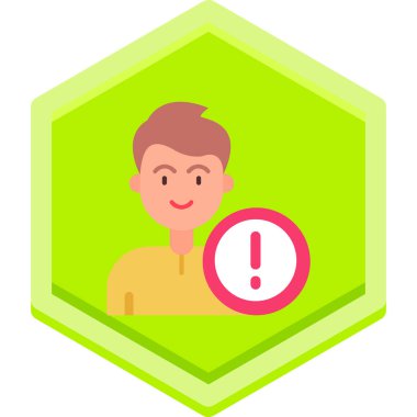 Uyarı işareti olan bir adam, bir adamın vektör çizimi.