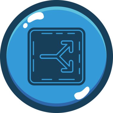 ok düğmesi yön simgesi ile doldurulmuş dış hat biçimi