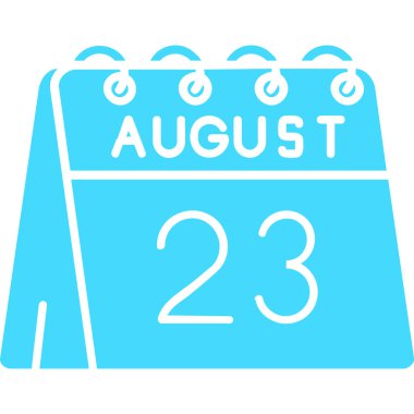 23 Ağustos takvim simgesi, tarih ve takvim günü simgesi. vektör tasarımı