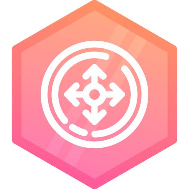 Moda tarzında gül simgesine sahip altıgen