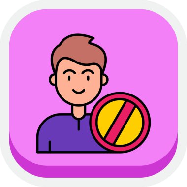 Top ve iğne simgesi olan adam, basit vektör illüstrasyonu