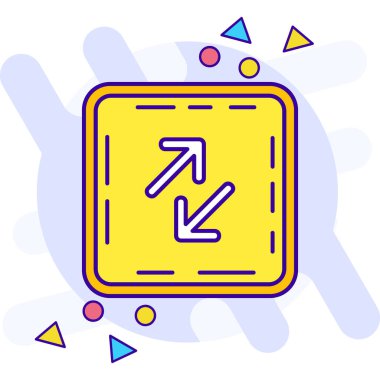 Beyaz arkaplanda izole edilmiş bayrak simgesi olan siyah çizgi haritası. Konum belirleyici. Rastgele dinamik şekiller. vektör illüstrasyonu