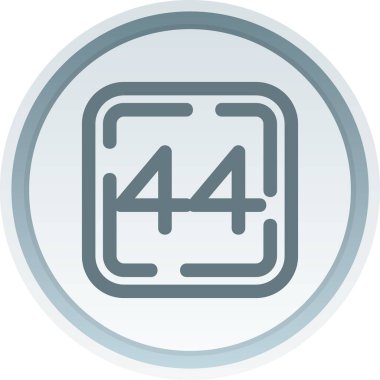 Yumuşak mavi arkaplanda izole edilmiş modaya uygun daire biçiminde 45 saat simgesi