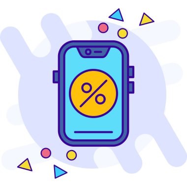 İndirim vektör simgesi tasarımlı akıllı telefon