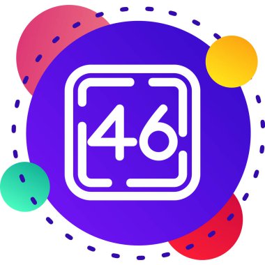 beyaz arkaplanda 54 saatlik çizgi simgesine sahip renk takvimi. Bütün gün. İş 4 gün 24 saat sürüyor. soyut çember dinamik şekilleri