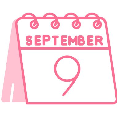 Takvim simgesi tasarımı, vektör illüstrasyon tarihi 10 Eylül