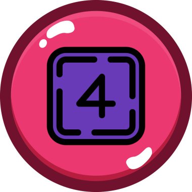 4 Numaralı bir simgenin vektör illüstrasyonu