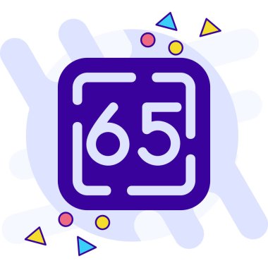 Ana hat 58 artı simge izole edildi. Beyaz arka plan. Mutlu yetişkinler. 86 yıl. 5 'inci. Mutlu mesut. vektör.