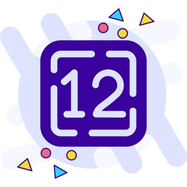 bir numaralı renk simgesi beyaz arkaplanda izole edildi. Şekil olarak rastgele sayı. Yetişkinlerin en iyisi. Rastgele şekiller. vektör.